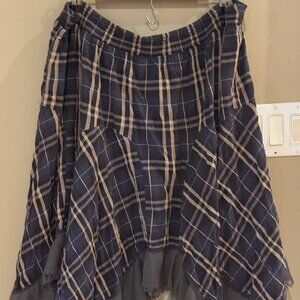 RARE ASO violet harmon Free People Cabin In The Woods Plaid Midi Skirt